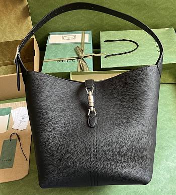Gucci Jackie 1961 GG supreme black leather shoulder bag
