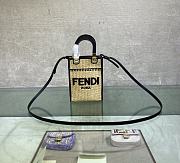 Fendi Sunshine Mini Woven Straw Shopper Bag - 1