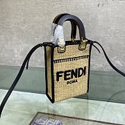 Fendi Sunshine Mini Woven Straw Shopper Bag - 3