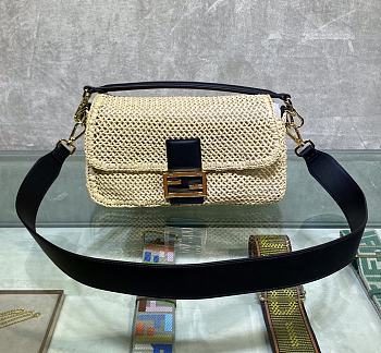 Fendi baguette woven straw 26 bag