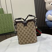 Gucci Mini bucket brown canvas leather shoulder bag - 6