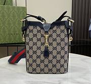 Gucci Mini bucket blue canvas leather shoulder bag - 1