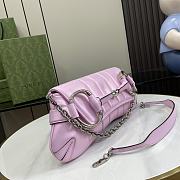 Gucci Horsebit Chain Medium Pink Leather Shoulder Bag  - 5