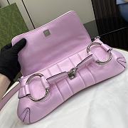 Gucci Horsebit Chain Medium Pink Leather Shoulder Bag  - 2