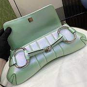 Gucci Horsebit Chain Medium Green Leather Shoulder Bag - 2