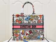 Dior Large Book Tote White Multicolor Mexico Millefiori Embroidery Bag - 1