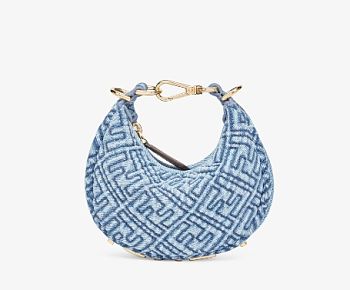 Nano Fendigraphy Blue denim charm