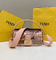 Fendi Baguette pink sequin shoulder bag - 1