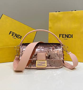 Fendi Baguette pink sequin shoulder bag