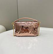 Fendi Baguette mini pink sequin shoulder bag - 5