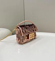 Fendi Baguette mini pink sequin shoulder bag - 4