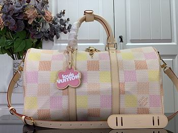Louis Vuitton Keepall 45 Peach Bag