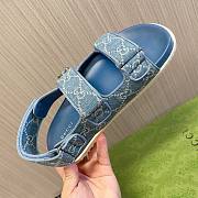 Gucci Double G Denim Sandal - 4