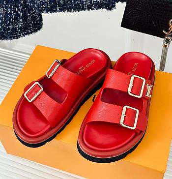 Louis Vuitton Bom Dia red sandals