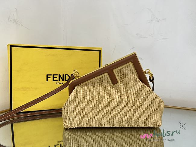 Fendi First small natural straw bag - 1