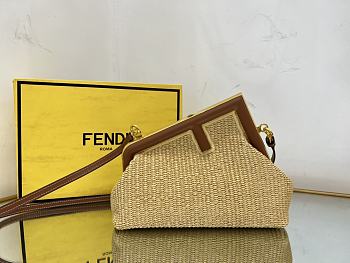 Fendi First small natural straw bag