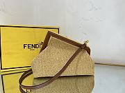 Fendi First small natural straw bag - 3
