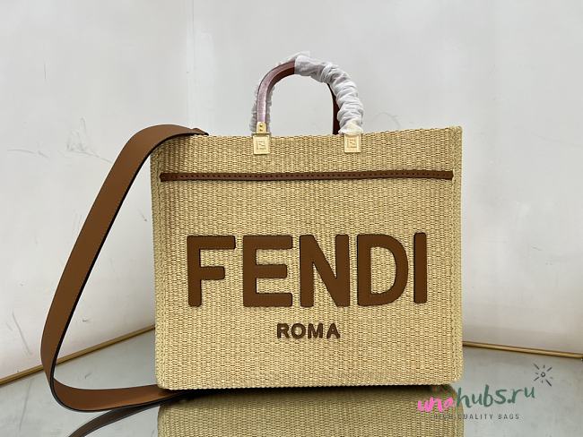 Fendi Sunshine natural straw bag - 1