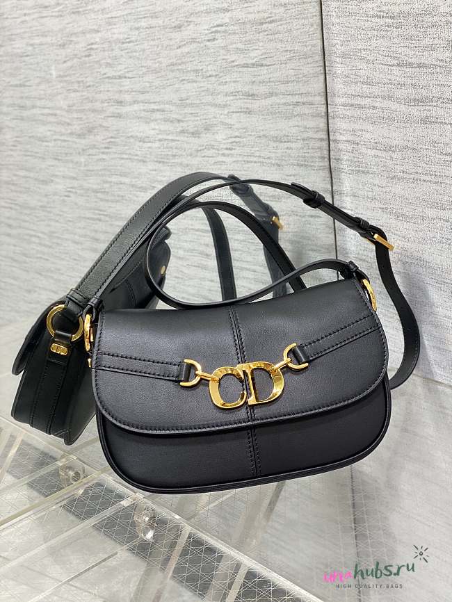 Dior Small CD Besace Black Calfskin Bag - 1