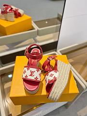 Louis Vuitton Starboard Wedge Red Sandals - 3