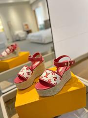 Louis Vuitton Starboard Wedge Red Sandals - 5