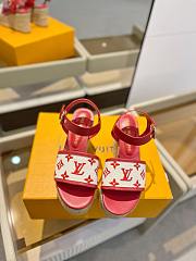 Louis Vuitton Starboard Wedge Red Sandals - 4