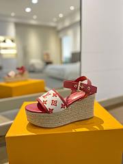 Louis Vuitton Starboard Wedge Red Sandals - 6