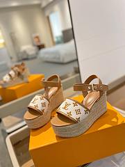 Louis Vuitton Starboard Wedge Brown Sandals - 5