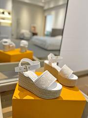 Louis Vuitton Starboard Wedge White Sandals - 5