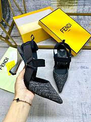 Fendi Colibri black denim heels - 4