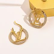 Louis Vuitton LV logo Hoop Stud Earrings  - 1