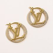 Louis Vuitton LV logo Hoop Stud Earrings  - 3