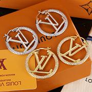 Louis Vuitton LV logo Hoop Stud Earrings  - 4