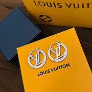 Louis Vuitton LV logo Hoop Stud Earrings  - 5