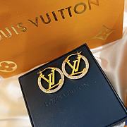 Louis Vuitton LV logo Hoop Stud Earrings  - 6