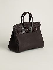 Hermès Birkin 25 Rouge Sellier Matte Alligator and Togo Touch Gold Hardware - 5