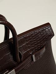 Hermès Birkin 25 Rouge Sellier Matte Alligator and Togo Touch Gold Hardware - 6