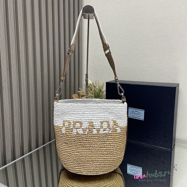 Prada crochet and leather mini-bucket bag - 1