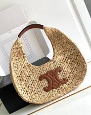 Celine Triomphe raffia tote bag   - 5