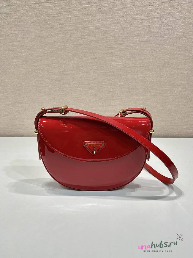 Prada patent red leather shoulder bag - 1