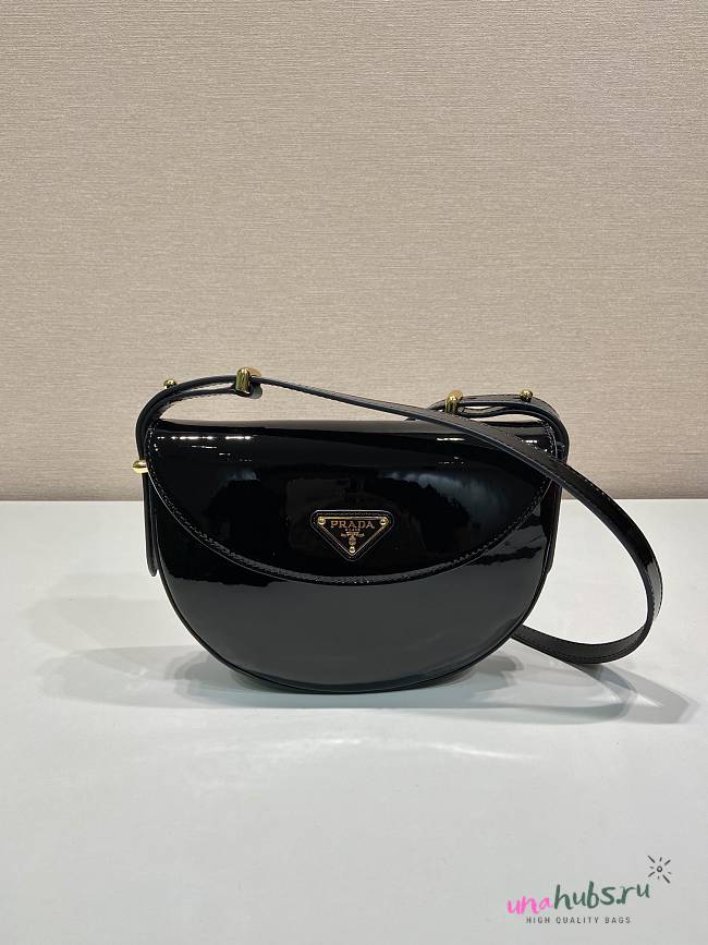 Prada patent black leather shoulder bag - 1