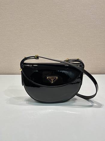 Prada patent black leather shoulder bag