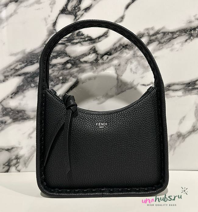 Fendi Black Mini Fendessence Logo Plaque Tote Bag - 1