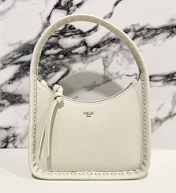 Fendi White Mini Fendessence Logo Plaque Tote Bag