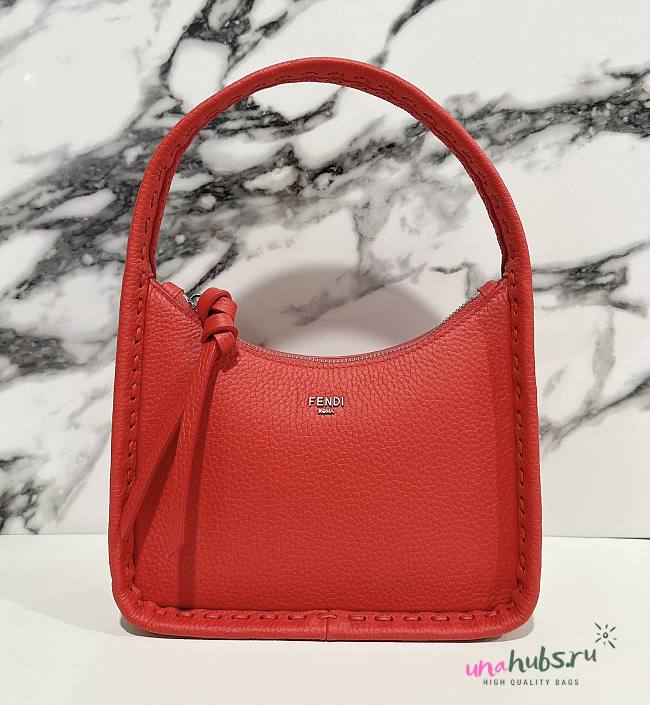 Fendi Red Mini Fendessence Logo Plaque Tote Bag - 1