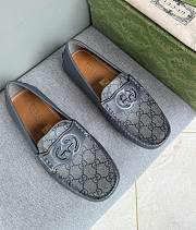 Gucci Interlocking G Driver Gray Loafers - 1