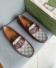 Gucci Interlocking G Driver Brown Loafers  - 1