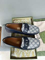 Gucci Interlocking G Driver Blue Loafers - 6