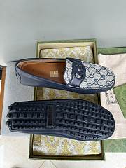 Gucci Interlocking G Driver Blue Loafers - 3