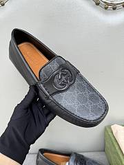 Gucci Interlocking G Driver Black Gray Loafers - 6